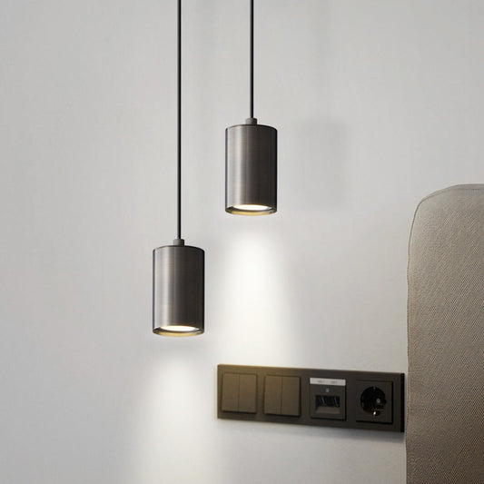 Modern Minimalist Cylinder Copper 1-Light Pendant Light For Living Room & Bedroom